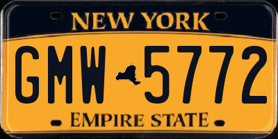 NY license plate GMW5772