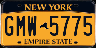 NY license plate GMW5775