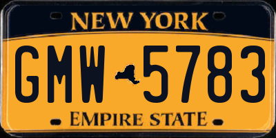 NY license plate GMW5783