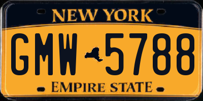 NY license plate GMW5788
