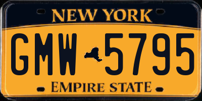 NY license plate GMW5795