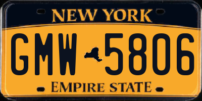NY license plate GMW5806
