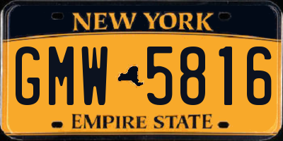 NY license plate GMW5816