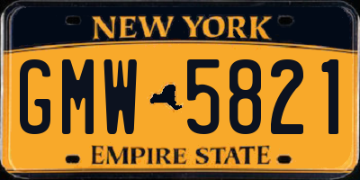 NY license plate GMW5821