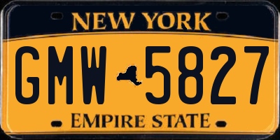 NY license plate GMW5827