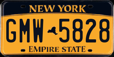 NY license plate GMW5828