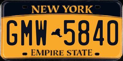 NY license plate GMW5840