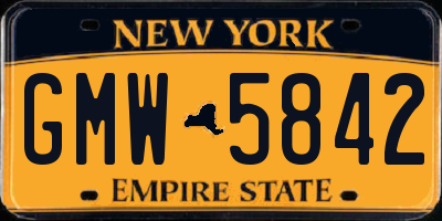 NY license plate GMW5842