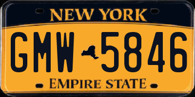 NY license plate GMW5846