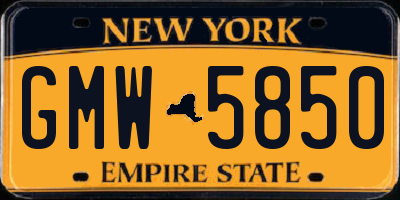 NY license plate GMW5850
