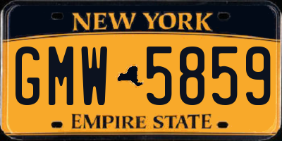 NY license plate GMW5859