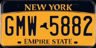 NY license plate GMW5882