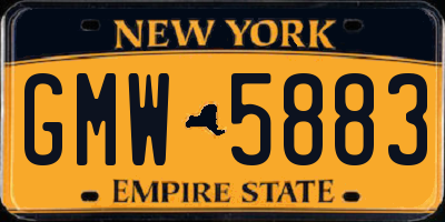 NY license plate GMW5883