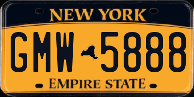 NY license plate GMW5888