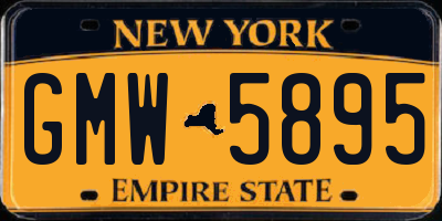 NY license plate GMW5895