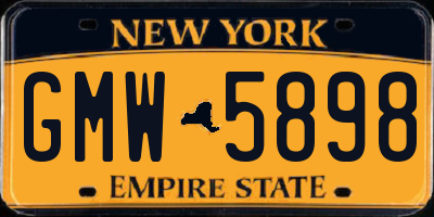 NY license plate GMW5898