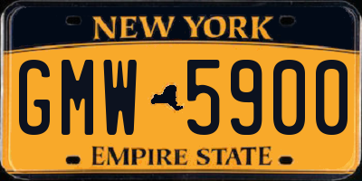 NY license plate GMW5900