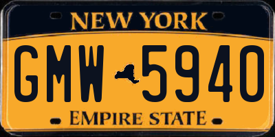 NY license plate GMW5940