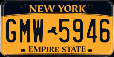 NY license plate GMW5946