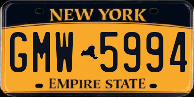 NY license plate GMW5994
