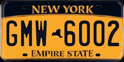 NY license plate GMW6002