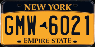 NY license plate GMW6021