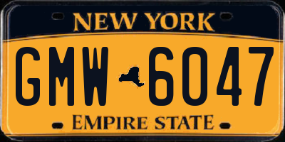 NY license plate GMW6047