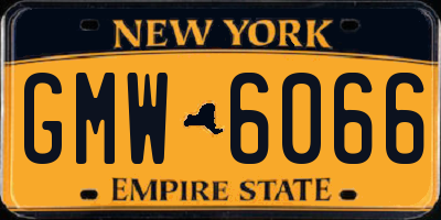 NY license plate GMW6066