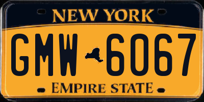 NY license plate GMW6067