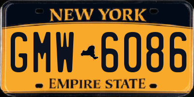 NY license plate GMW6086