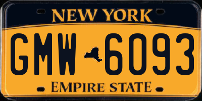 NY license plate GMW6093