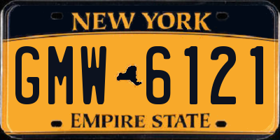NY license plate GMW6121