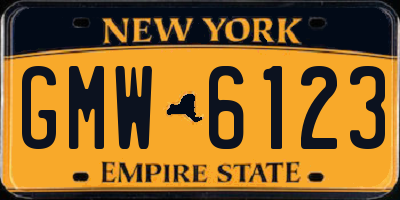 NY license plate GMW6123