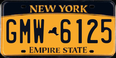 NY license plate GMW6125