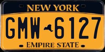 NY license plate GMW6127