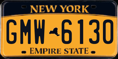 NY license plate GMW6130