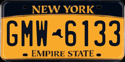 NY license plate GMW6133