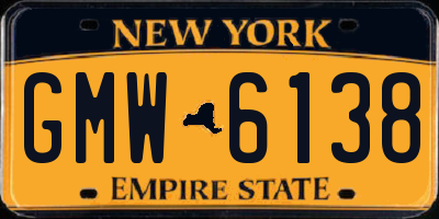 NY license plate GMW6138