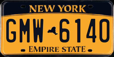NY license plate GMW6140