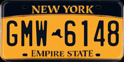 NY license plate GMW6148