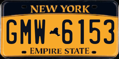 NY license plate GMW6153