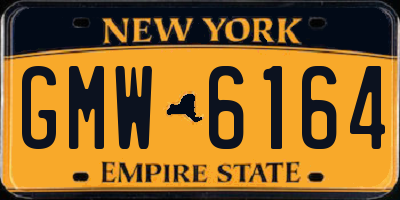 NY license plate GMW6164