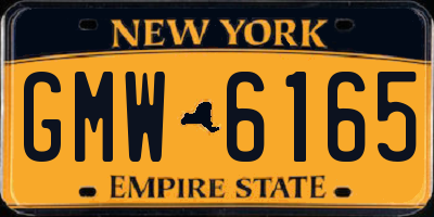 NY license plate GMW6165