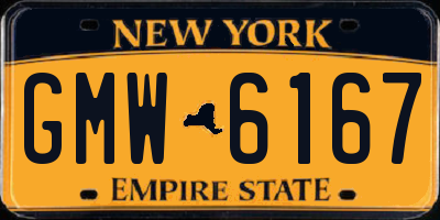 NY license plate GMW6167