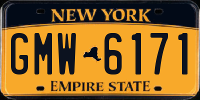 NY license plate GMW6171