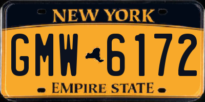 NY license plate GMW6172