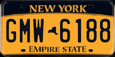 NY license plate GMW6188