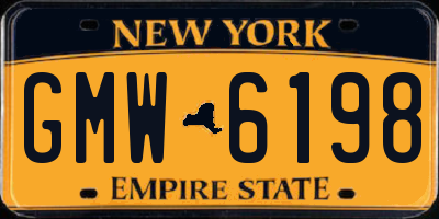 NY license plate GMW6198