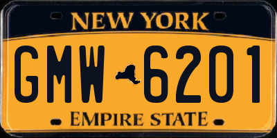 NY license plate GMW6201