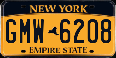NY license plate GMW6208